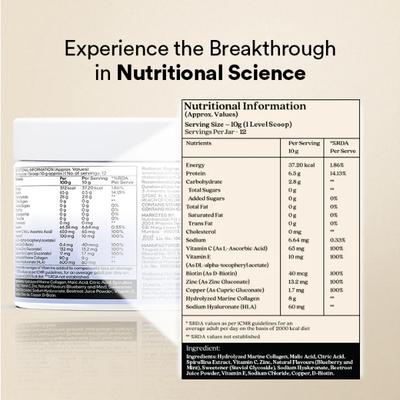 Wellbeing Nutrition Korean Marine Collagen Peptides - Blueberry Mint 120 g - Hair & Skin