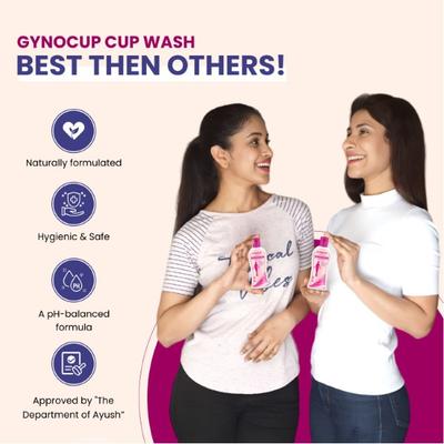 GynoCup Reusable Menstrual Cup - Medium + Natural Menstrual Cup Wash Liquid 100 ml - Intimate Care