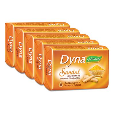 Dyna Naturals Soap - Sandal & Turmeric (Pack of 5 x 100gm) - Soaps