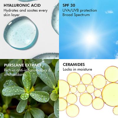 Conscious Chemist Sunscreen SPF 30 PA+++ UVA/UVB Hyaluronic Acid and Purslane Extract 50ml - Face Sunscreen
