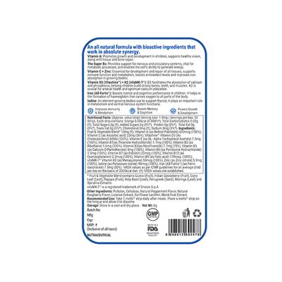 Wellbeing Nutrition Marvel Captain America Melts Kids Organic Multivitamin with Vitamin A B-Complex C D -30 Strips - Multi-Vitamins