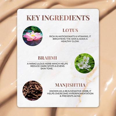 Just Herbs Hydrating Skin Tint Medium Coverage with SPF 15 + Brahmi + Lotus, Ivory 01 20gm - Foundation