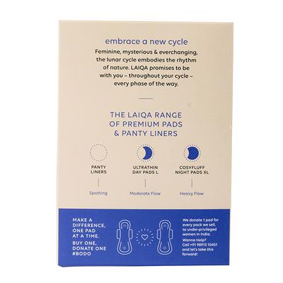 LAIQA Premium Cosyfluff Night Pads XL (Pack of 2 X 10) - Sanitary Napkins