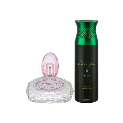 Maryaj Ramona EDP Citrus Floral Perfume And Ajmal Sacrifice II For Him Deodorant Fruity Aromatic Fragrance 300 ml - Perfumes (Edt/Edp)