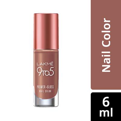 Lakme 9To5 Primer + Gloss Nail Colour Simply Nude 6 Ml - Nail Polish