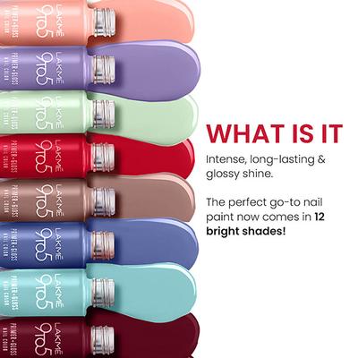 Lakme 9 To 5 Primer + Gloss Nail Color Lilac Link 6 Ml - Nail Polish