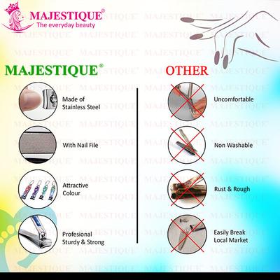 Majestique Wide Curved Nail Clipper, Professional Stainless Steel -Color May Vary 1's - Callus Shavers & Stones