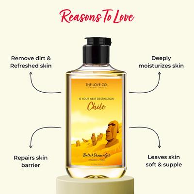 The Love Co. Chile Body Wash - Body Wash For Women - Hydrating - Moisturizing Body Care - 100% Vegan - Paraben Free 250 ml - Shower Gels & Body Wash