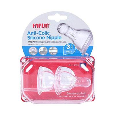 Farlin Anti-Colic Silicon Nipple L 2's - Breast Feeding Tools