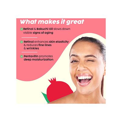 PLIX Pomegranate 0.6% Retinol & 0.2% Bakuchi Oil Face Serum for Reverse Aging, Reduces Fine Lines & Wrinkles for Men & Women, 100% Vegan 30 ml - Face Gels