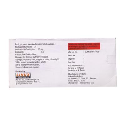 QUTIWEL SR 50mg Tablet 10's - Schizophrenia-Aps