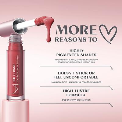 House Of Makeup Hot Glossip Non-Sticky, High-Shine Gloss - Berry Discreet 4.7 ml - Lip Glosses