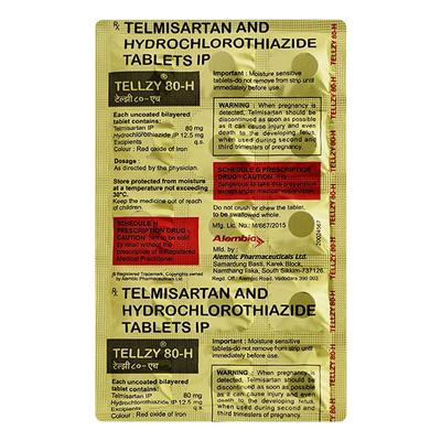 Tellzy 80mg Tablet 15'S - Hypertension-Ang