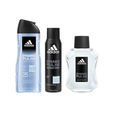 Adidas Dynamic Pulse Eau De Toilette 100ml + Deodorant Spray 150ml + 3-In-1 Shower Gel 400ml 3's - Men Deodorants/Roll-Ons