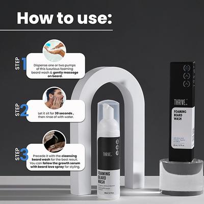 ThriveCo Foaming Beard Wash To Reduce Shedding 80 ml - Beard Wash