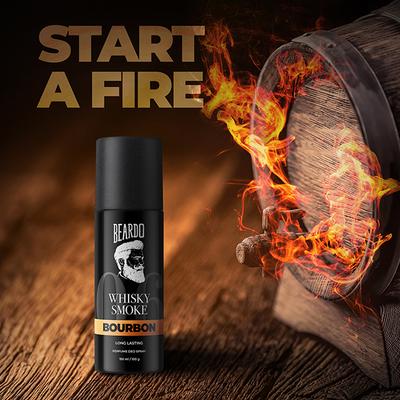 Beardo Whisky Smoke 120 Ml and Bourbon 150 Ml Body Spray Long Lasting Deo Sprays Combo - For Men 1's - Men Deodorants/Roll-Ons