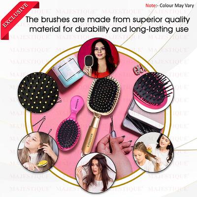 Majestique Large Paddle and Mini Detangling Hair Brush Set, Mini Travel Size Brush- Multicolor 2's - Hair Brushes