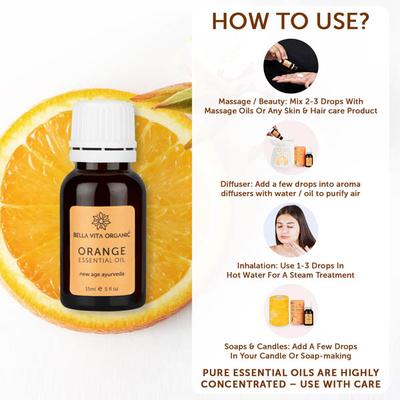 Bella Vita Organic Orange Essential Oil 15 ml - Massage Oils