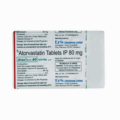 Atorsave 80mg Tablet 15'S - High Cholesterol-Dys