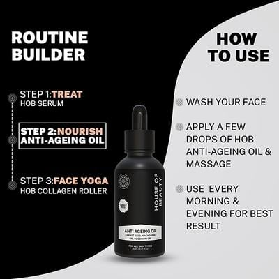 House of Beauty Anti Ageing Oil For Dry, Combination & Mature Skin with Rosemary Extract 30ml - Face Oils