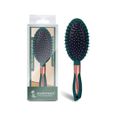 Majestique Oval Shape Detangling Brush for Curly Hair for Men, Women - Velvet Green 1's - Loofahs & Sponges