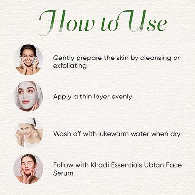 Khadi Essentials Tea Tree Clay Mask For Anti Acne and Blemishes SLS Paraben Free 100 gm - Masks & Peels