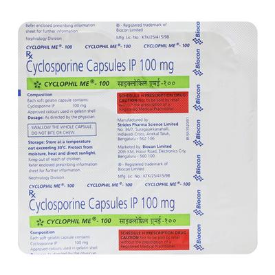 Cyclophil ME 100mg Capsule 5'S - Immune Suppression