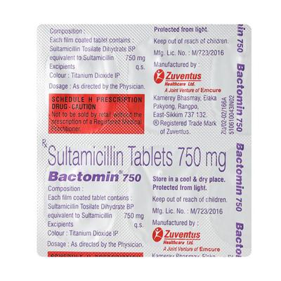 Bactomin 750mg Tablet 6'S - Bacterial Infections-Pen
