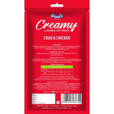 Drools Creamy Lickable Cat Treats - Crab & Chicken (Buy 4 Get 1) 1's - Petfood