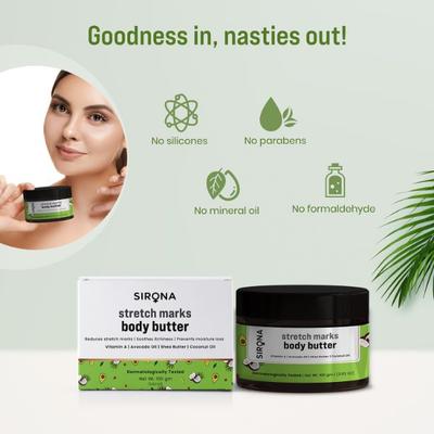 Sirona Natural Stretch Marks Body Butter 100 gm - Body Butter