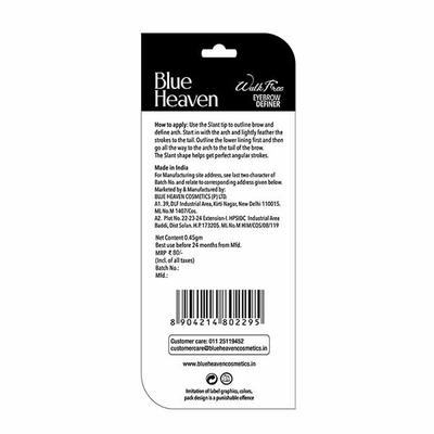 Blue Heaven True Brow Eyebrow Definer Long Stay Dark Grey 12Hr Stay 0.30gm - Eyebrow Pencils & Enhancers