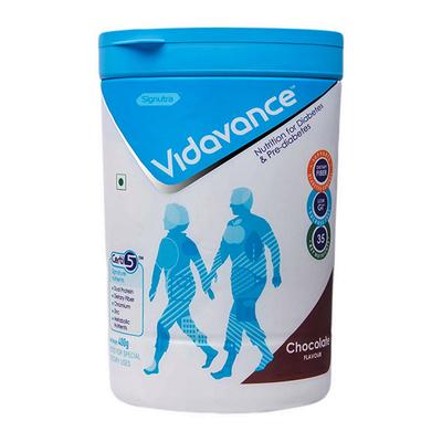 Vidavance Zero Sucrose Specialized Nutrition Supplement Powder for Diabetes Jar Chocolate Flavour 400 g - Diabetes (Fitness)