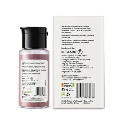 Brillare Rose Powder Face Wash for Younger Looking Skin 15gm - Face Wash & Cleansers