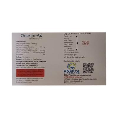 ONEXIM AZ Tablet 10's - Bacterial Infections-Cep