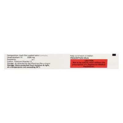 Keppra 1000mg Tablet 10'S - Epilepsy/Convulsion-Ant