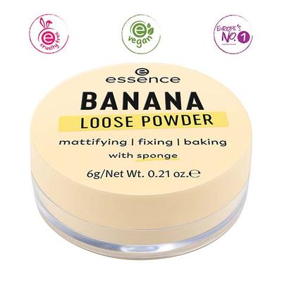 Essence Banana Loose Powder Mattifying, Fixing, Baking with Sponge 6gm - Loose Powder