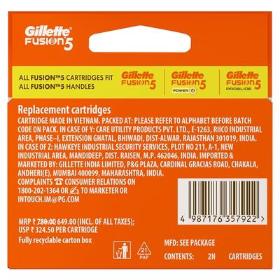 Gillette Fusion 5 Cartridges 2's - Razors & Cartridges