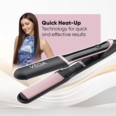 Vega Dive Shine Hair Straightener for Women- 5 Temperature Settings and Quick Heat Up, (VHSH-36) 440 gm - Straighteners