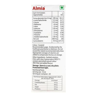 ALMIA Syrup 200ml - Iron Supplement/Anaemia-Vma