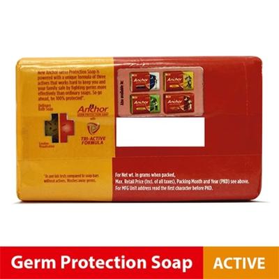 Anchor Germ Protection Soap - Active (Pack of 4 X 125 gm) - Shower Gels & Body Wash
