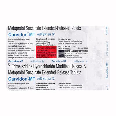 CARVIDON MT Tablet 10's - Angina