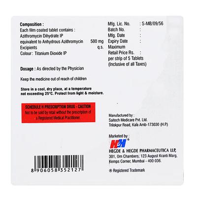 HHAZI 500mg Tablet 5's - Bacterial Infections-Mac