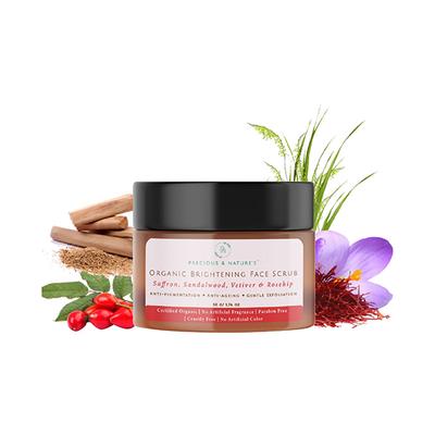 Precious & Nature'S Organic Brightening Face Scrub with Saffron Sandalwood Vetiver and Rosehip 50 gm - Face Scrubs