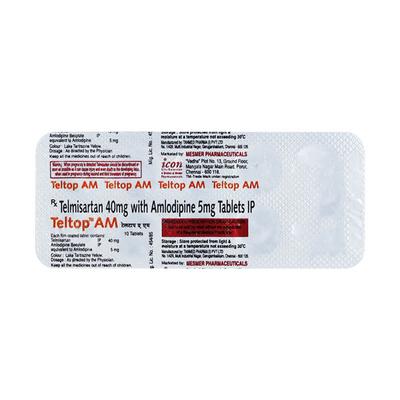 TELTOP AM 40mg Tablet 10's - Hypertension-Ana