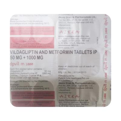 DPVIL M 1000 Tablet 15's - Diabetes-Ant