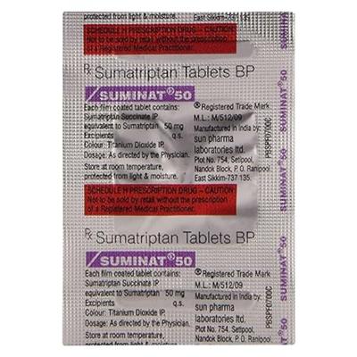 Suminat 50mg Tablet 1's - Migraine