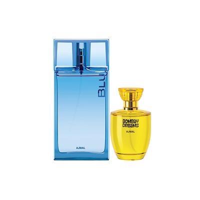 Ajmal Blu EDP Aquatic Woody Perfume And Bombay Dreams EDP Floral Fruity Perfume 190 ml - Perfumes (Edt/Edp)