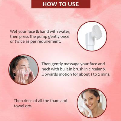 Glamveda Kesar Chandan Ubtan Foaming Face Wash With Soft Silicone Brush 150 ml - Face Washes