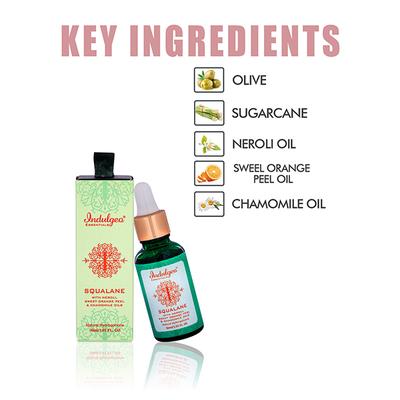 Indulgeo Essentials Squalane with Neroli, Sweet Orange Peel & Chamomile Oils Natural Hydroquinone 30ml - Face Oils