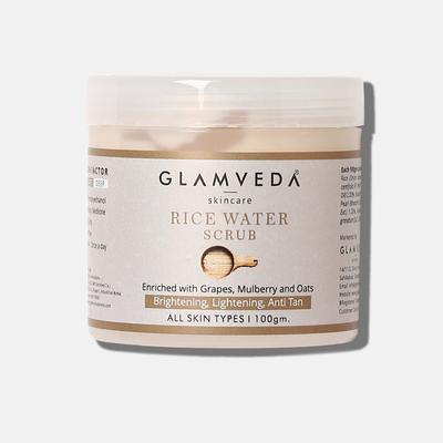 Glamveda Rice Water Brightening Face Scrub 100 gm - Face Scrubs